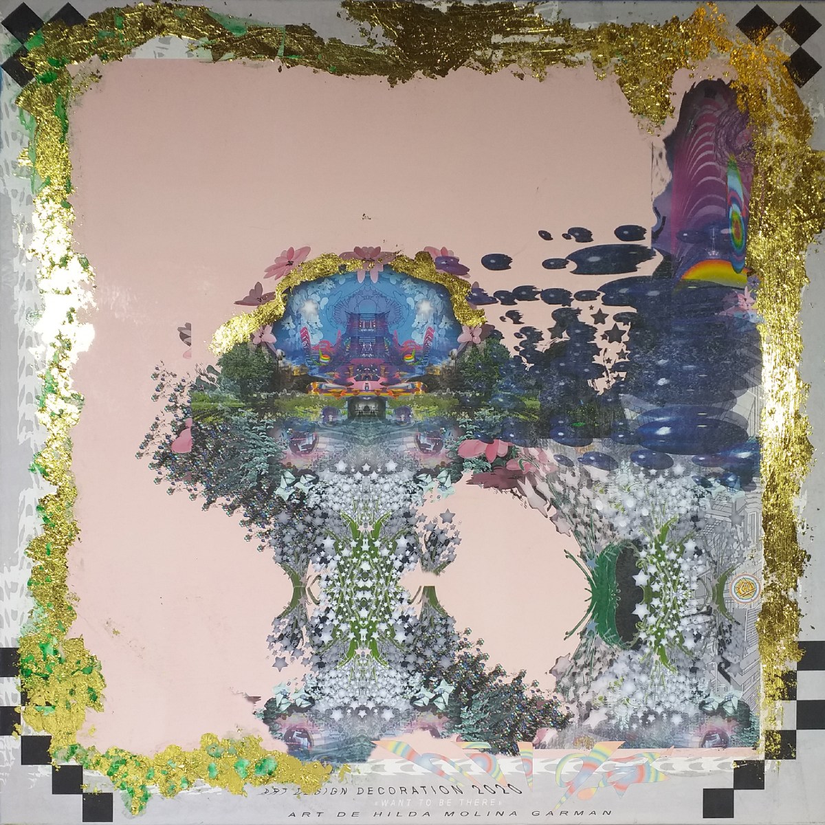 FLYING FLOWERS D'OR 04 Art de Hilda Garman Dorures.