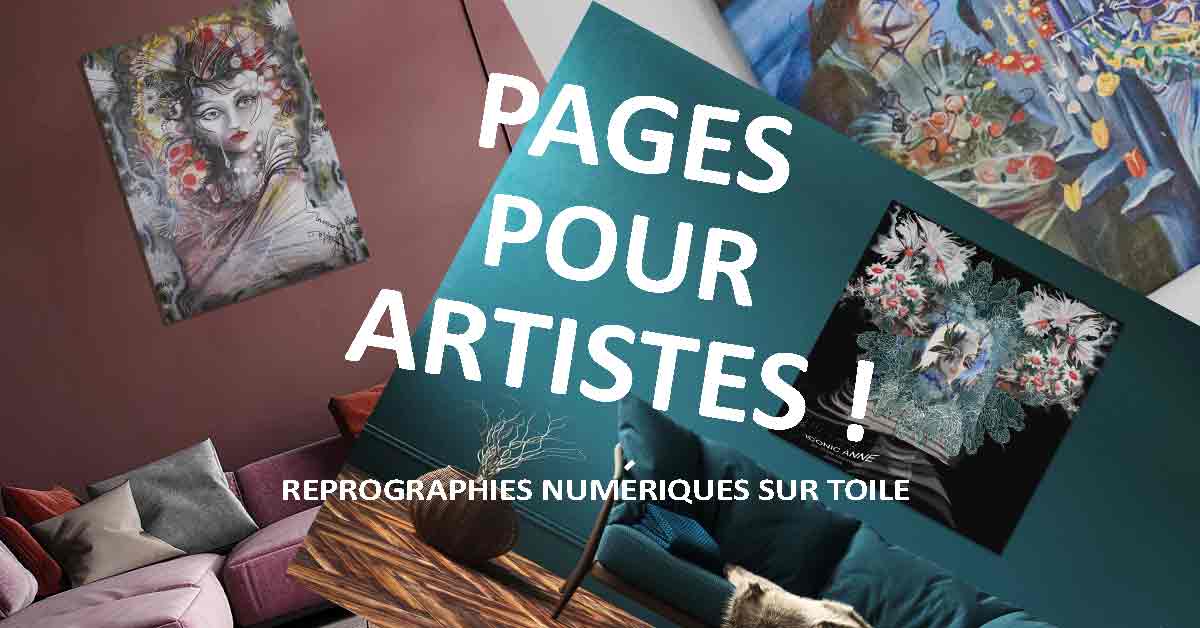 Proposition pour les artistes de création de page de vente de reprographie numérique à 10 Euros.