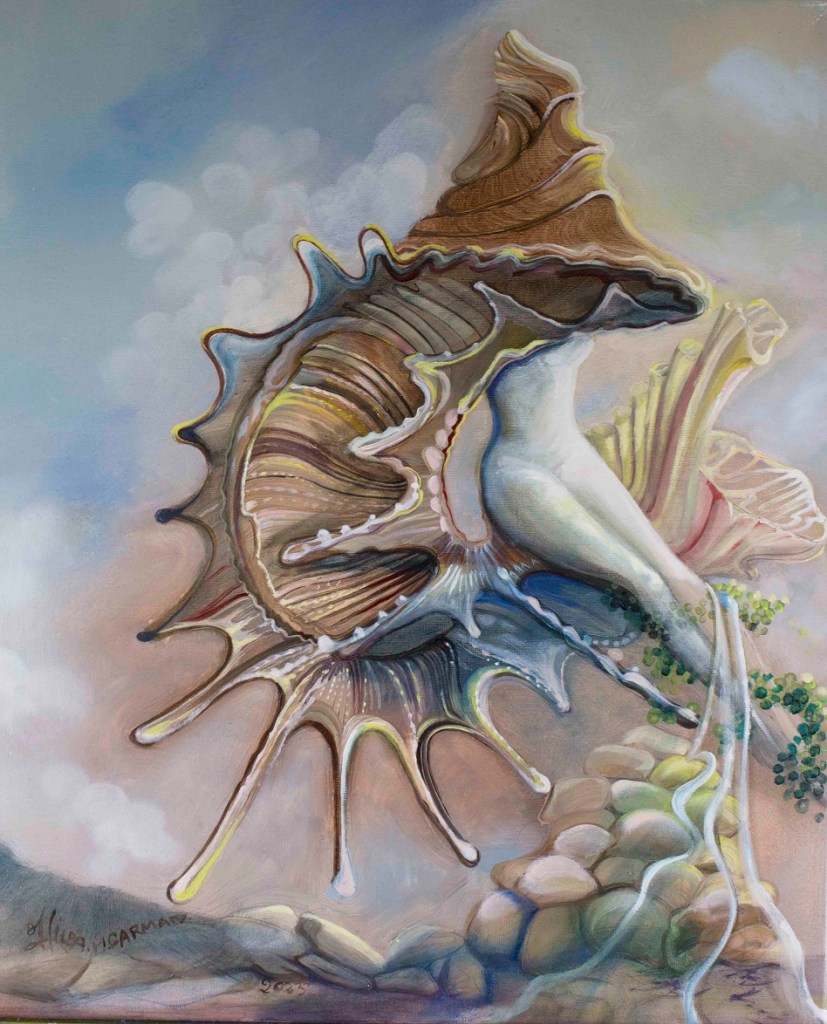 Femme Coquillage by Hilda Garman. Disponible en impressions sur toile.