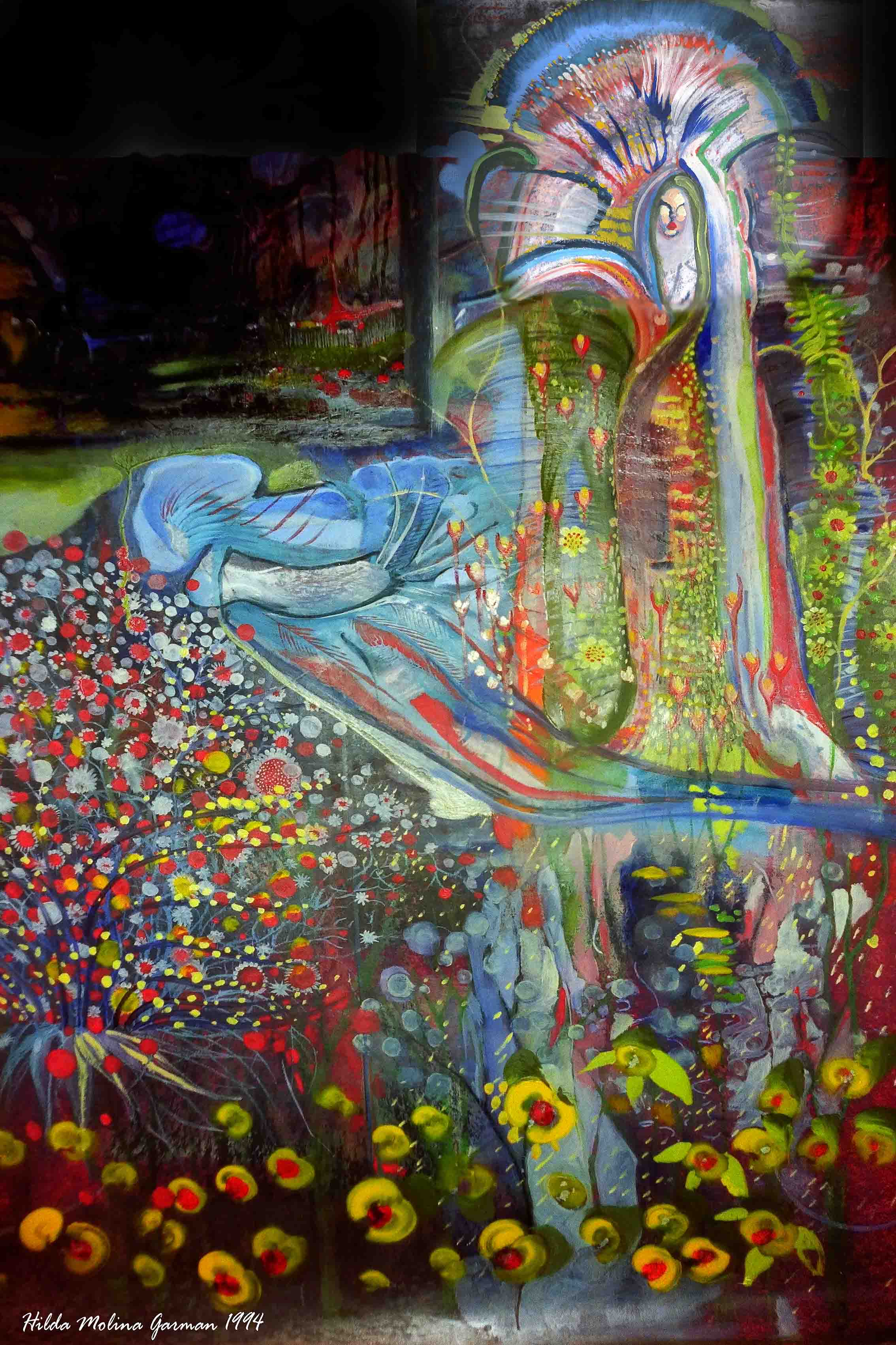 Impression sur toile 80 x 120 - Souvenir de Suisse par Hilda Garman.