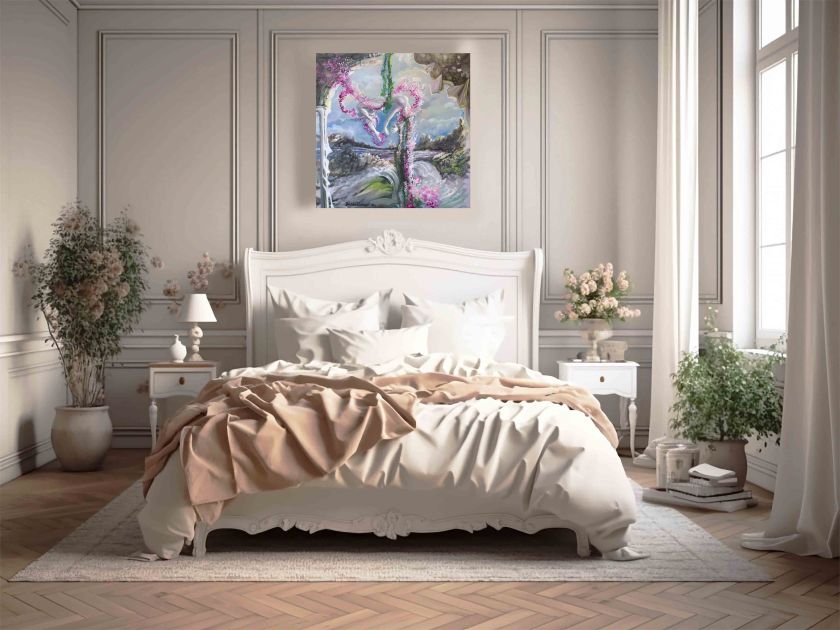  Figure allégorique de la jeunesse prenant son envol dans un environnement naturel IMPRESSION SUR TOILE 100x100