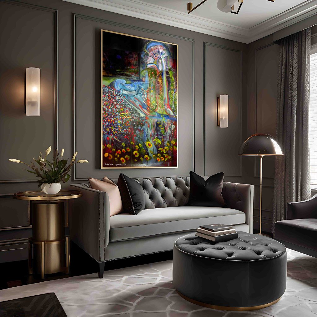 Impression sur toile 80 x 120 - Souvenir de Suisse par Hilda Garman.