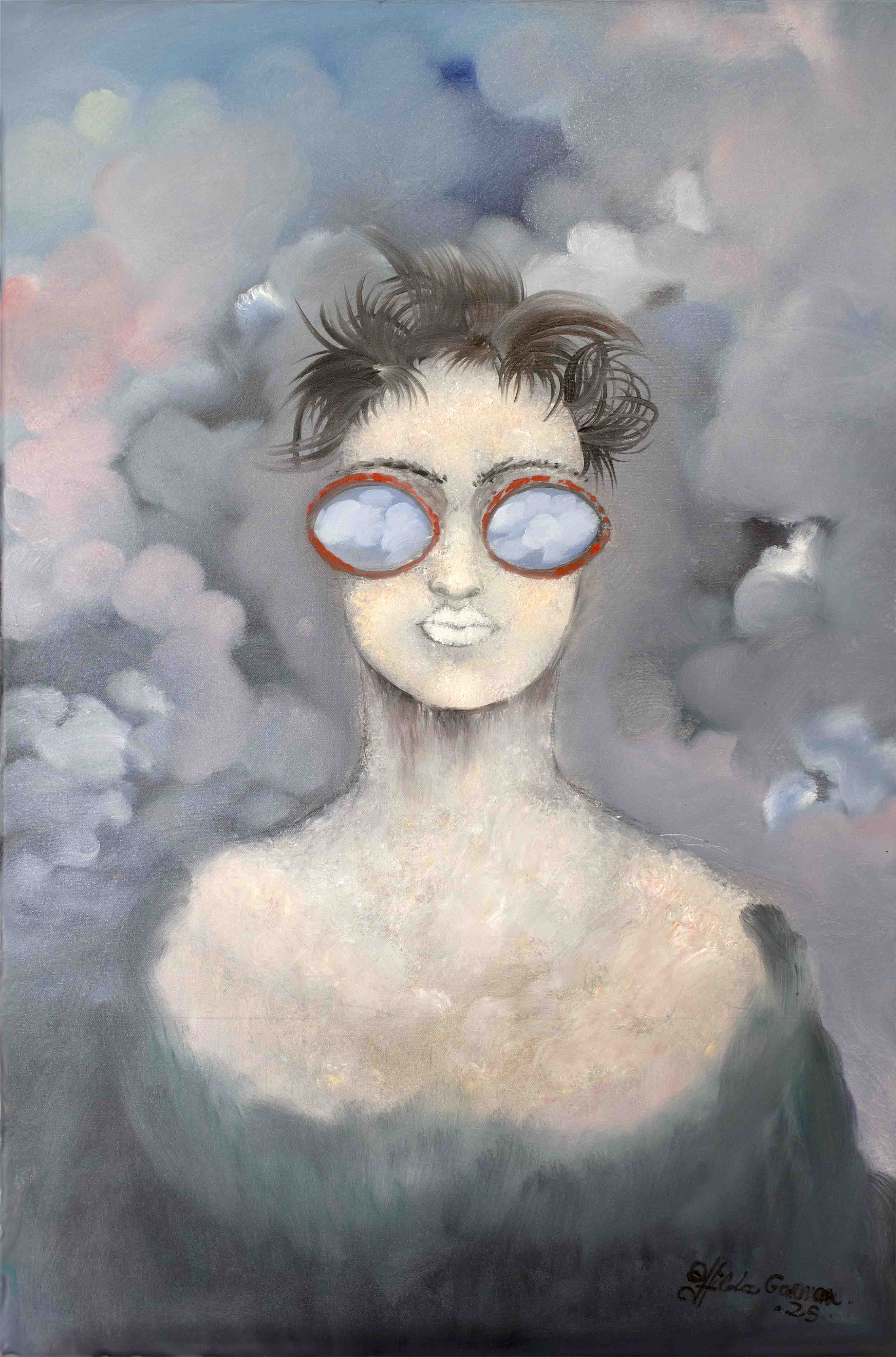 Hilda Garman-SUMMER LADY. Huile sur toile de Hilda Garman