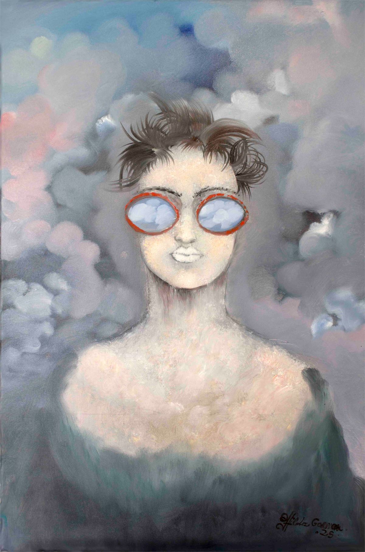 Hilda Garman-SUMMER LADY. Huile sur toile de Hilda Garman